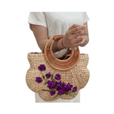 Water Hyacinth Bag With Rattan Handle 2